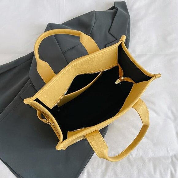 The Tote Bag for Women, Leather Yellow #782 - Picture 11 of 13
